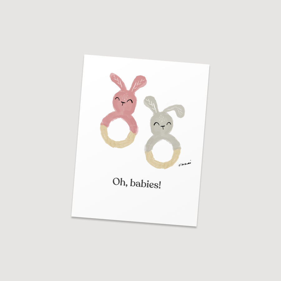Twin Bunny Card